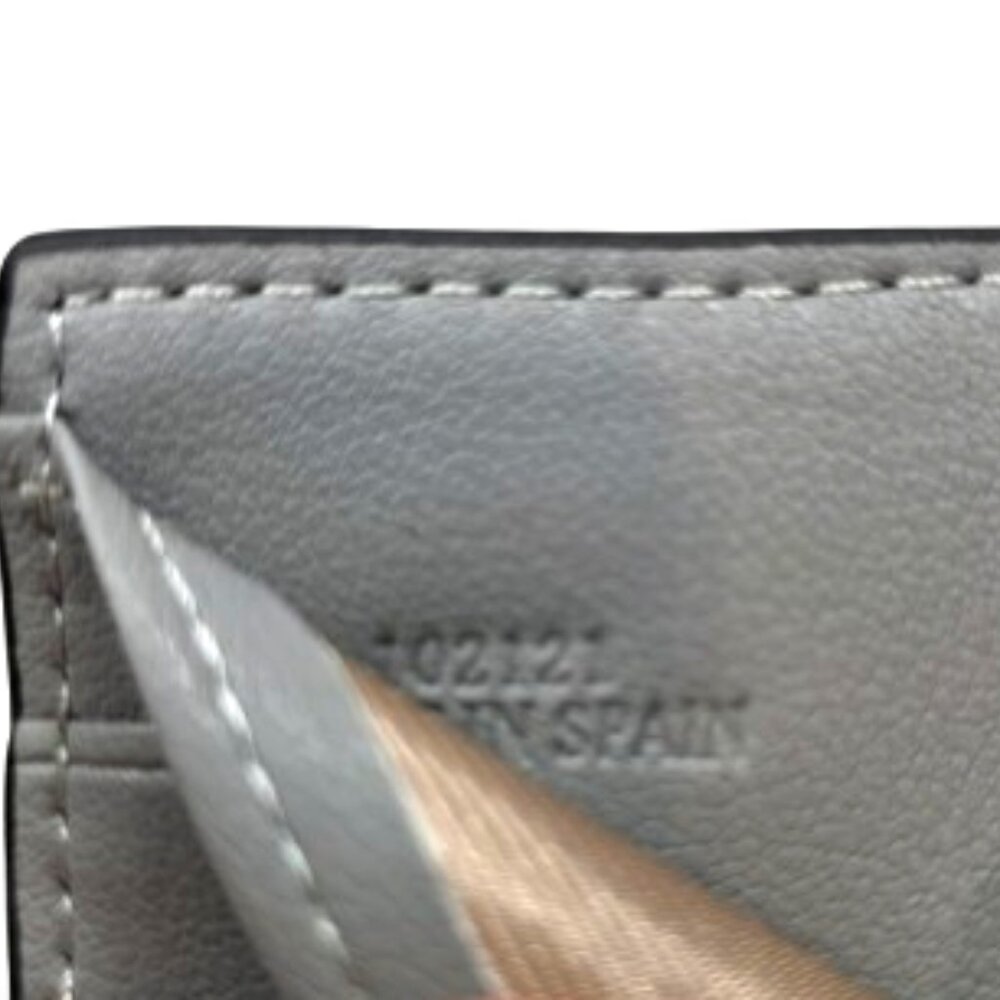 Loewe Compact Zip Wallet / Bifold Coin Wallet Taupe & Tan Anagram Strap - New - Picture 8 of 9